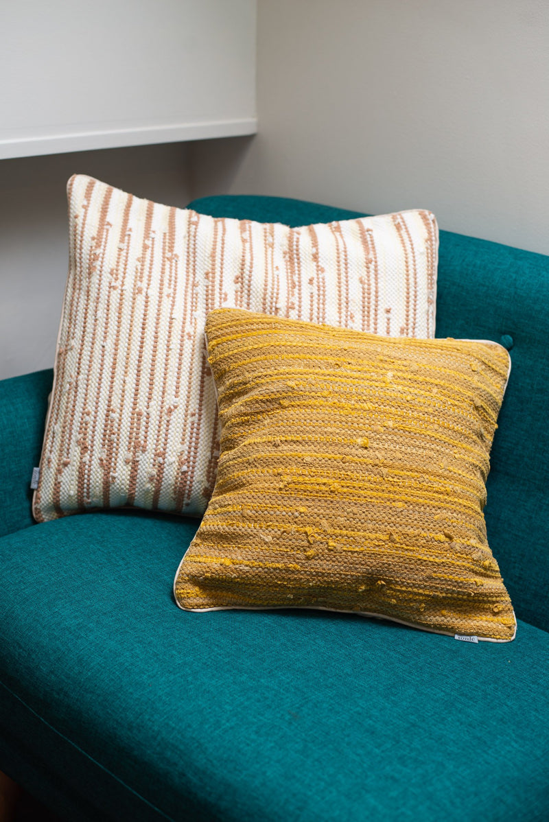 rithy handwoven pillow covers - golden tones